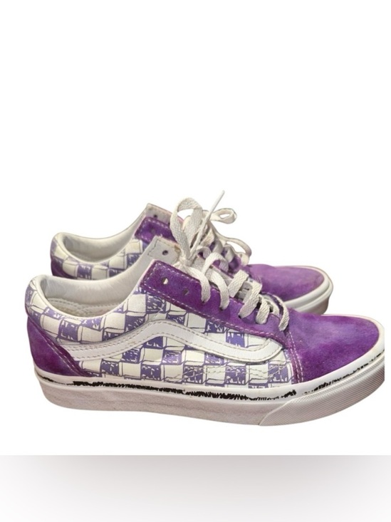 Vans Shoes - Vans Old Skool Purple Suede Graphic Sneakers Womens 6.5